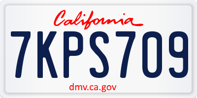 CA license plate 7KPS709