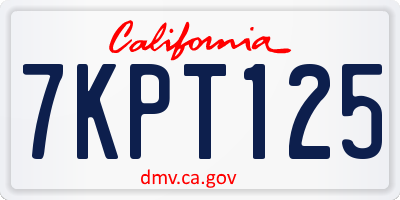 CA license plate 7KPT125