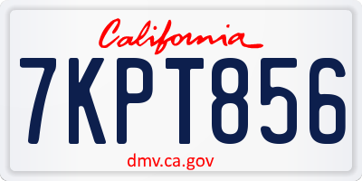 CA license plate 7KPT856