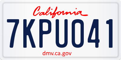 CA license plate 7KPU041
