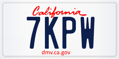 CA license plate 7KPW