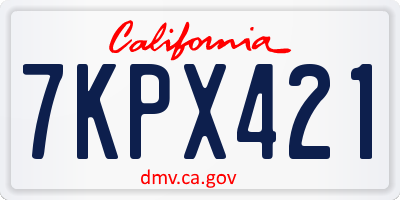 CA license plate 7KPX421