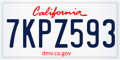 CA license plate 7KPZ593