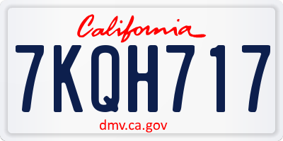 CA license plate 7KQH717