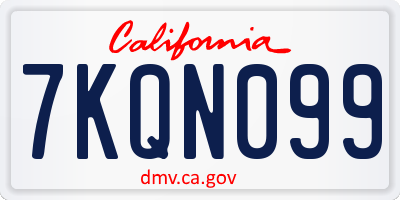 CA license plate 7KQN099