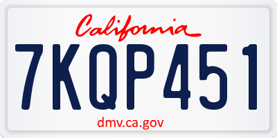 CA license plate 7KQP451