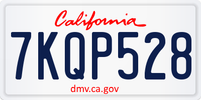 CA license plate 7KQP528