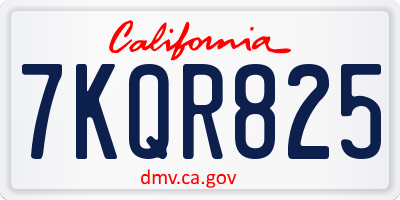 CA license plate 7KQR825
