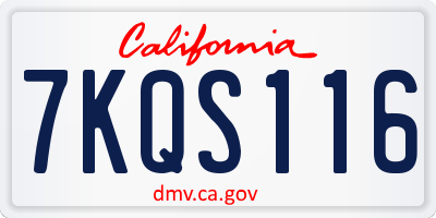 CA license plate 7KQS116
