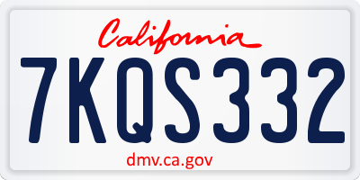 CA license plate 7KQS332