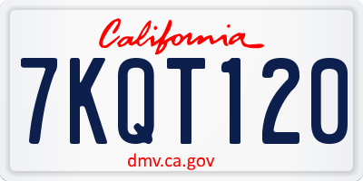 CA license plate 7KQT120