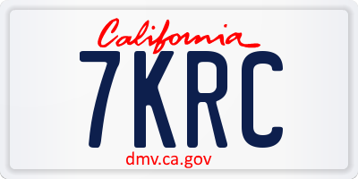 CA license plate 7KRC