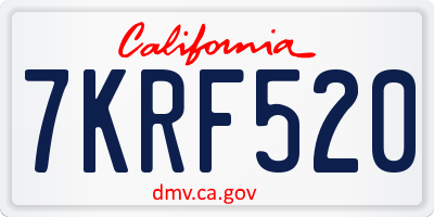CA license plate 7KRF520