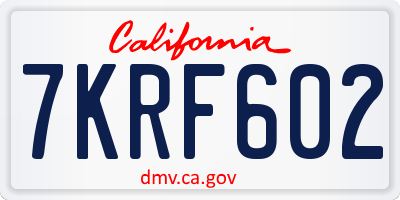 CA license plate 7KRF602
