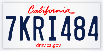CA license plate 7KRI484