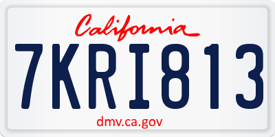 CA license plate 7KRI813