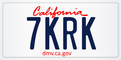 CA license plate 7KRK