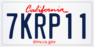 CA license plate 7KRP11