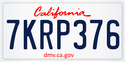 CA license plate 7KRP376