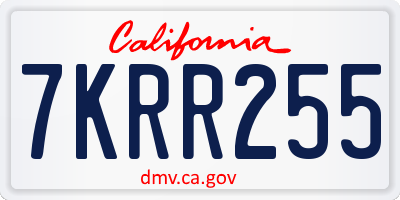 CA license plate 7KRR255