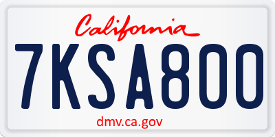 CA license plate 7KSA800