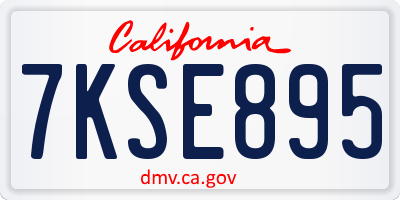 CA license plate 7KSE895