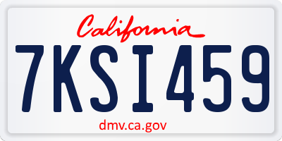 CA license plate 7KSI459