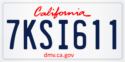 CA license plate 7KSI611