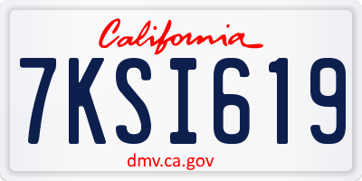 CA license plate 7KSI619