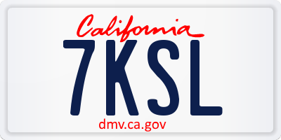 CA license plate 7KSL