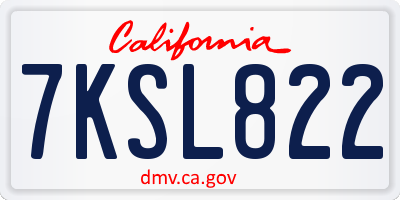 CA license plate 7KSL822