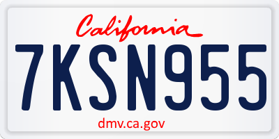 CA license plate 7KSN955