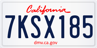 CA license plate 7KSX185