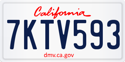 CA license plate 7KTV593