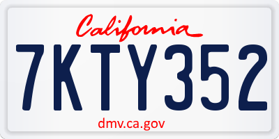 CA license plate 7KTY352