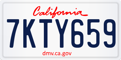 CA license plate 7KTY659