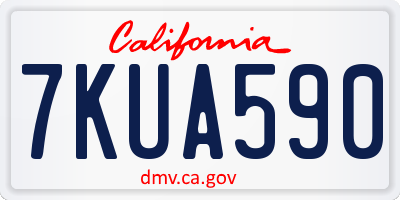 CA license plate 7KUA590