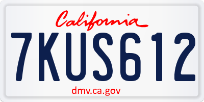 CA license plate 7KUS612