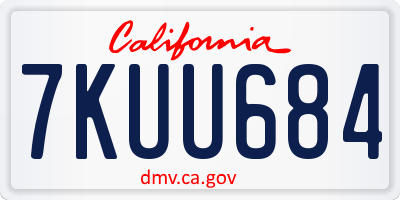CA license plate 7KUU684