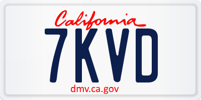 CA license plate 7KVD