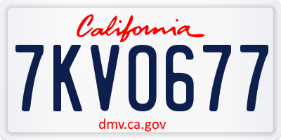 CA license plate 7KVO677