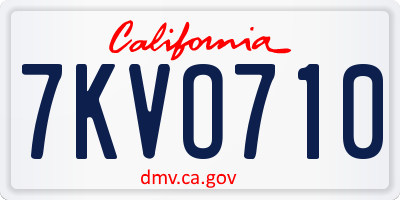 CA license plate 7KVO710