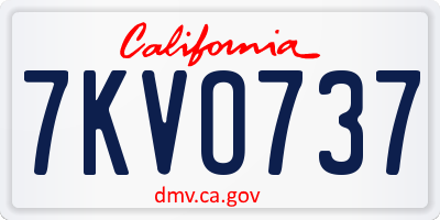 CA license plate 7KVO737