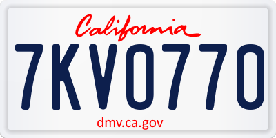 CA license plate 7KVO770