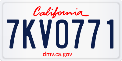CA license plate 7KVO771