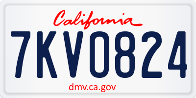 CA license plate 7KVO824