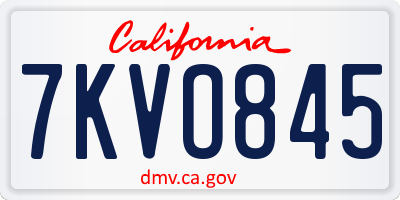 CA license plate 7KVO845