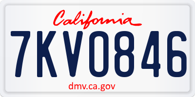 CA license plate 7KVO846