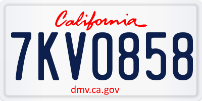 CA license plate 7KVO858