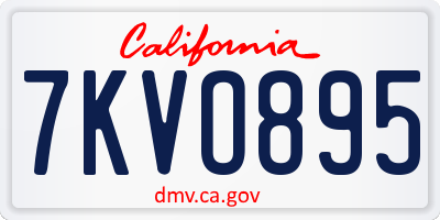 CA license plate 7KVO895